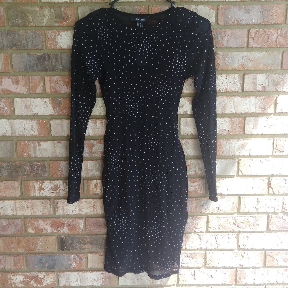 📣HP📣 NEW Black Glitter Mesh Date Night Dress - Picture 4 of 6